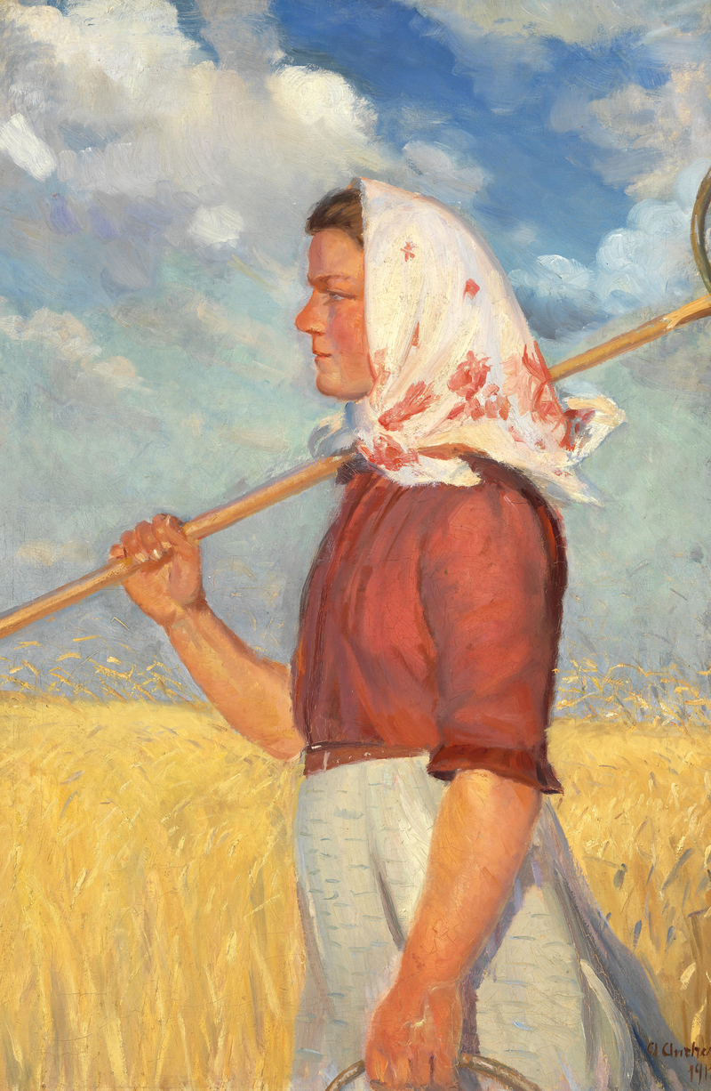 Un giovane contadino davanti a un campo di mais - Anna Ancher