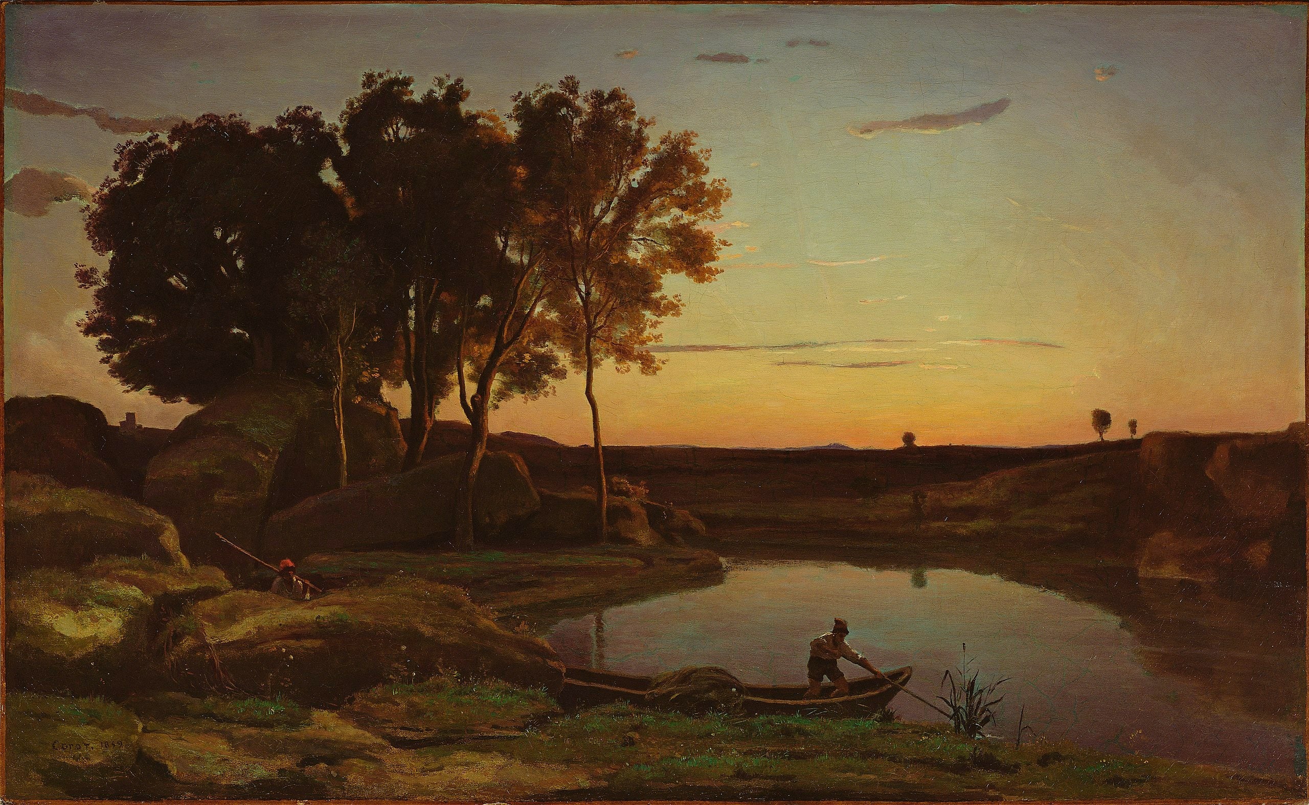 Un soir, paysage - Jean-Baptiste Camille Corot