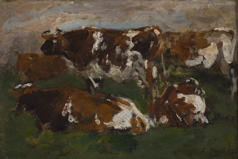 Mucche lungo la Touques - Eugène Boudin