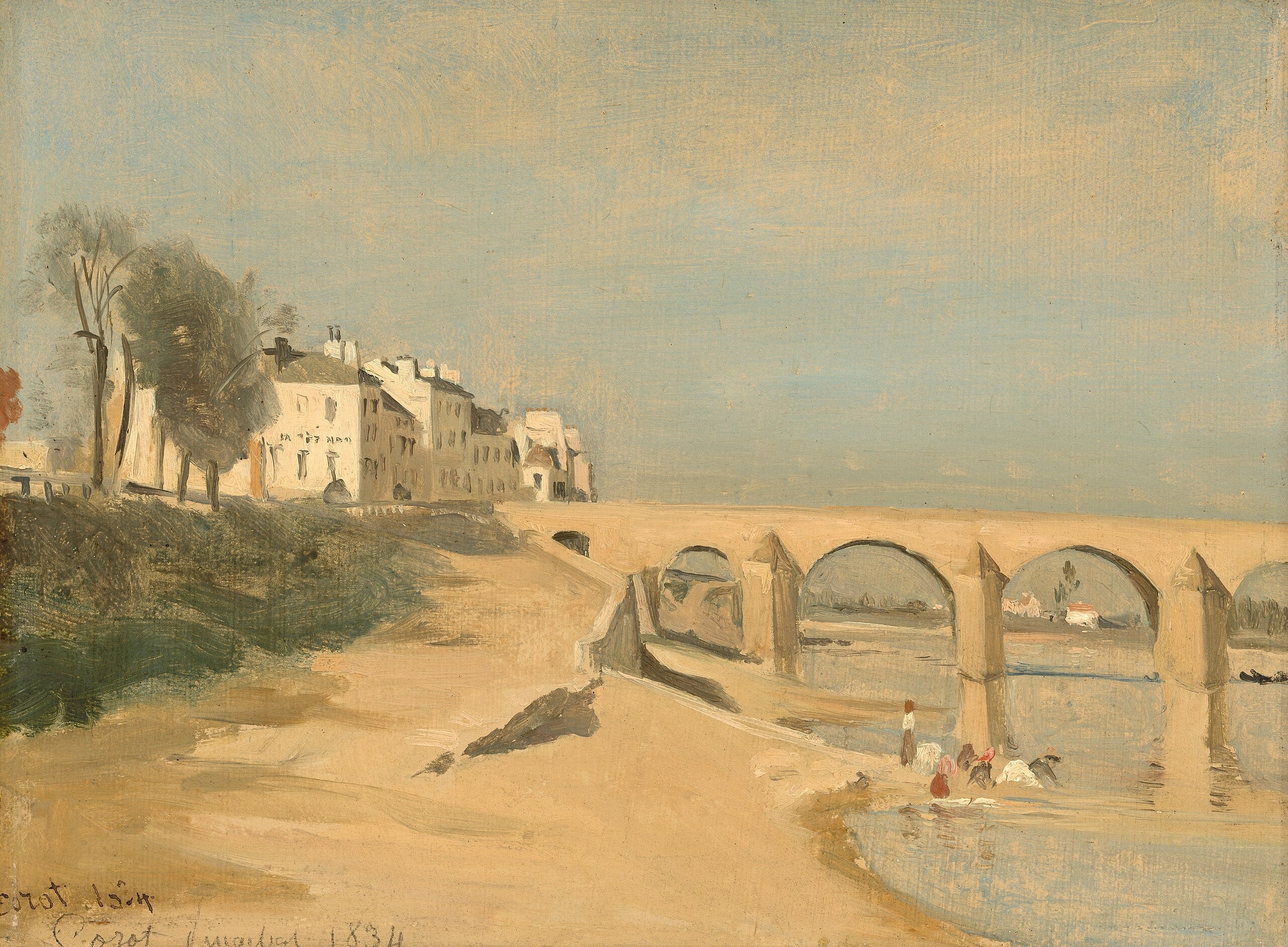 pont sur la Saône à Mâcon - Jean-Baptiste Camille Corot