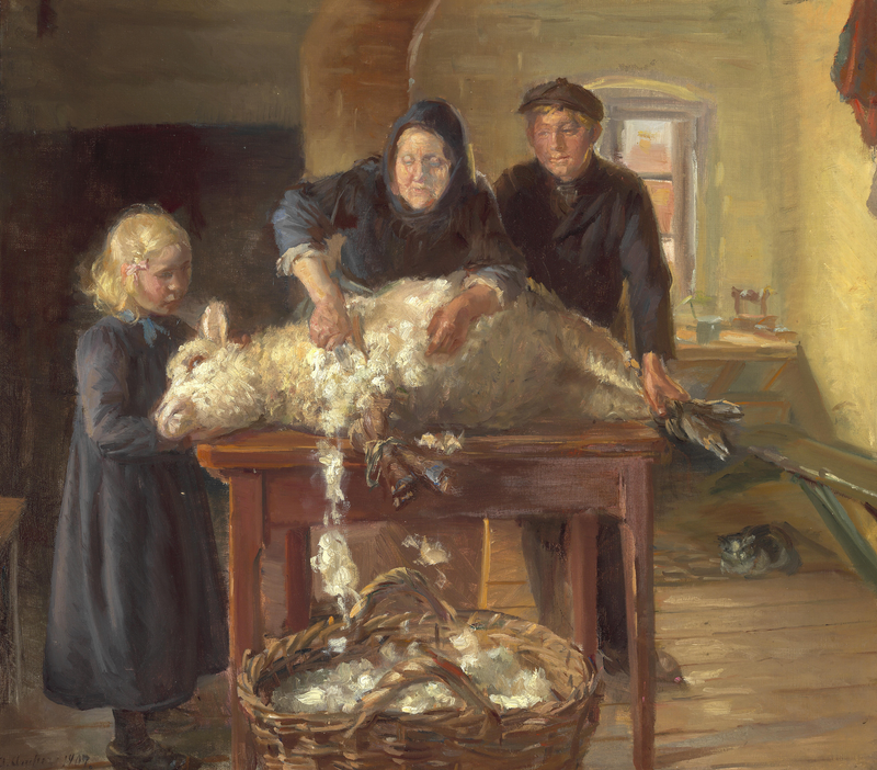 Tosatura delle pecore - Anna Ancher