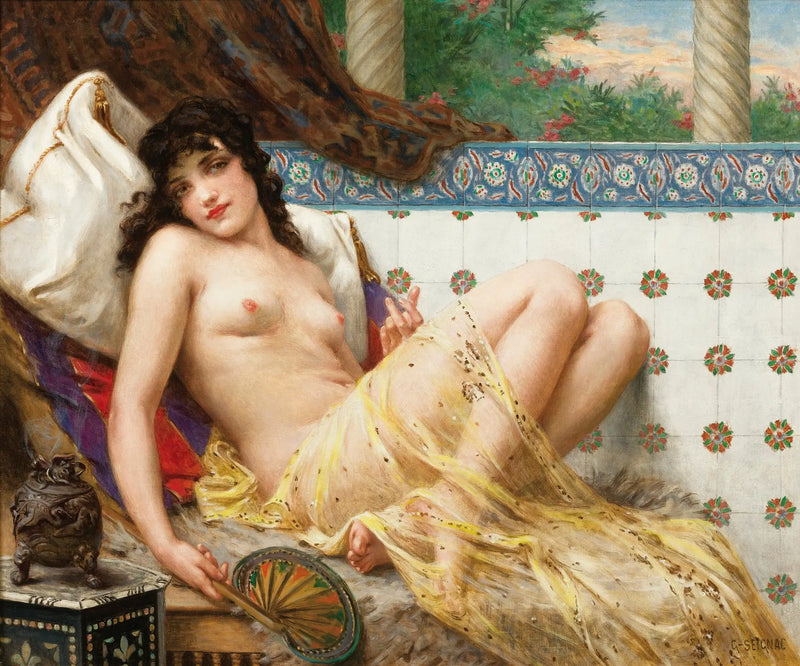 Odalisca con ventaglio - Guillaume Seignac