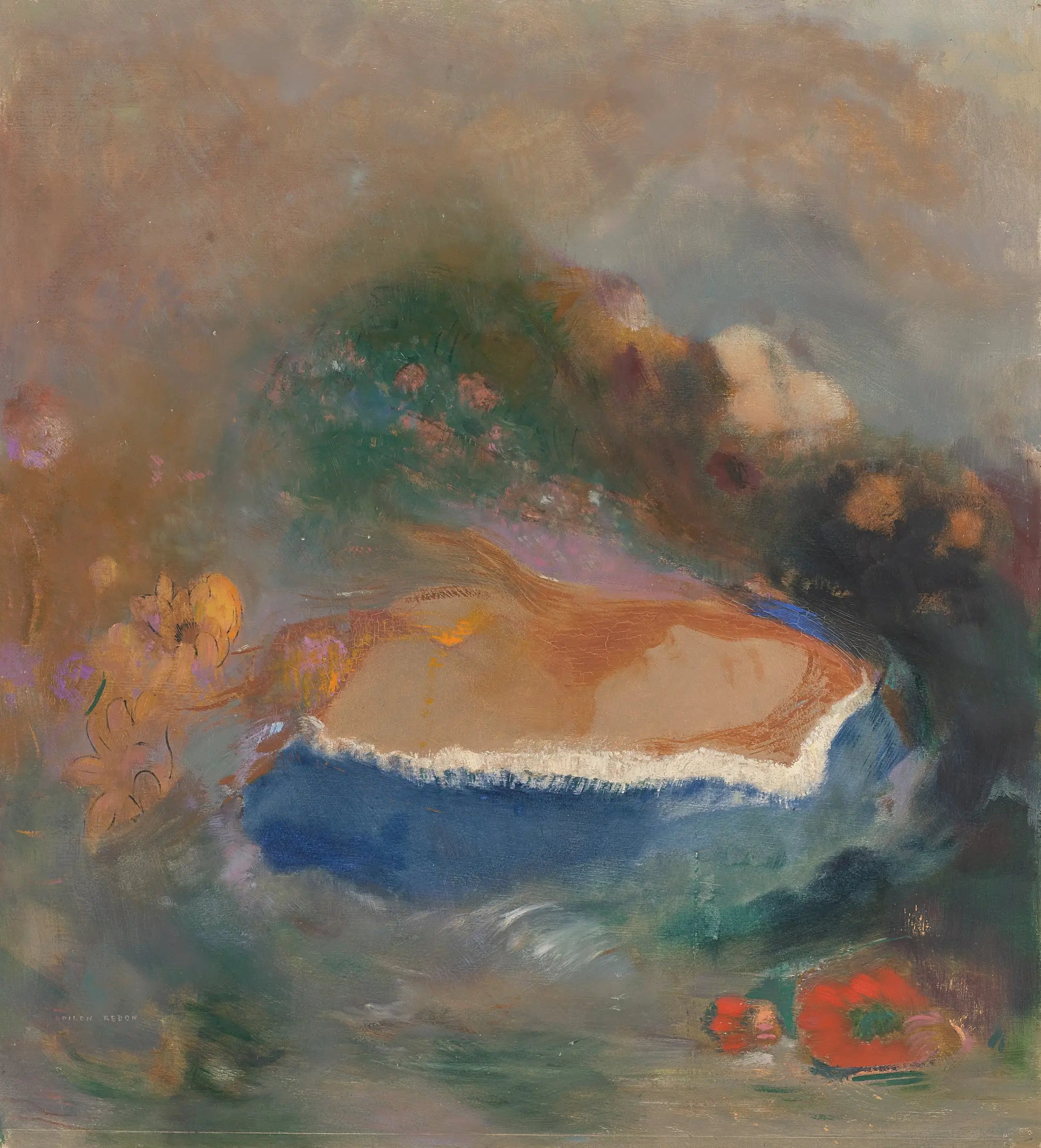 Ophélie la cape bleue sur les eaux - Odilon Redon - Alpha Reproduction
