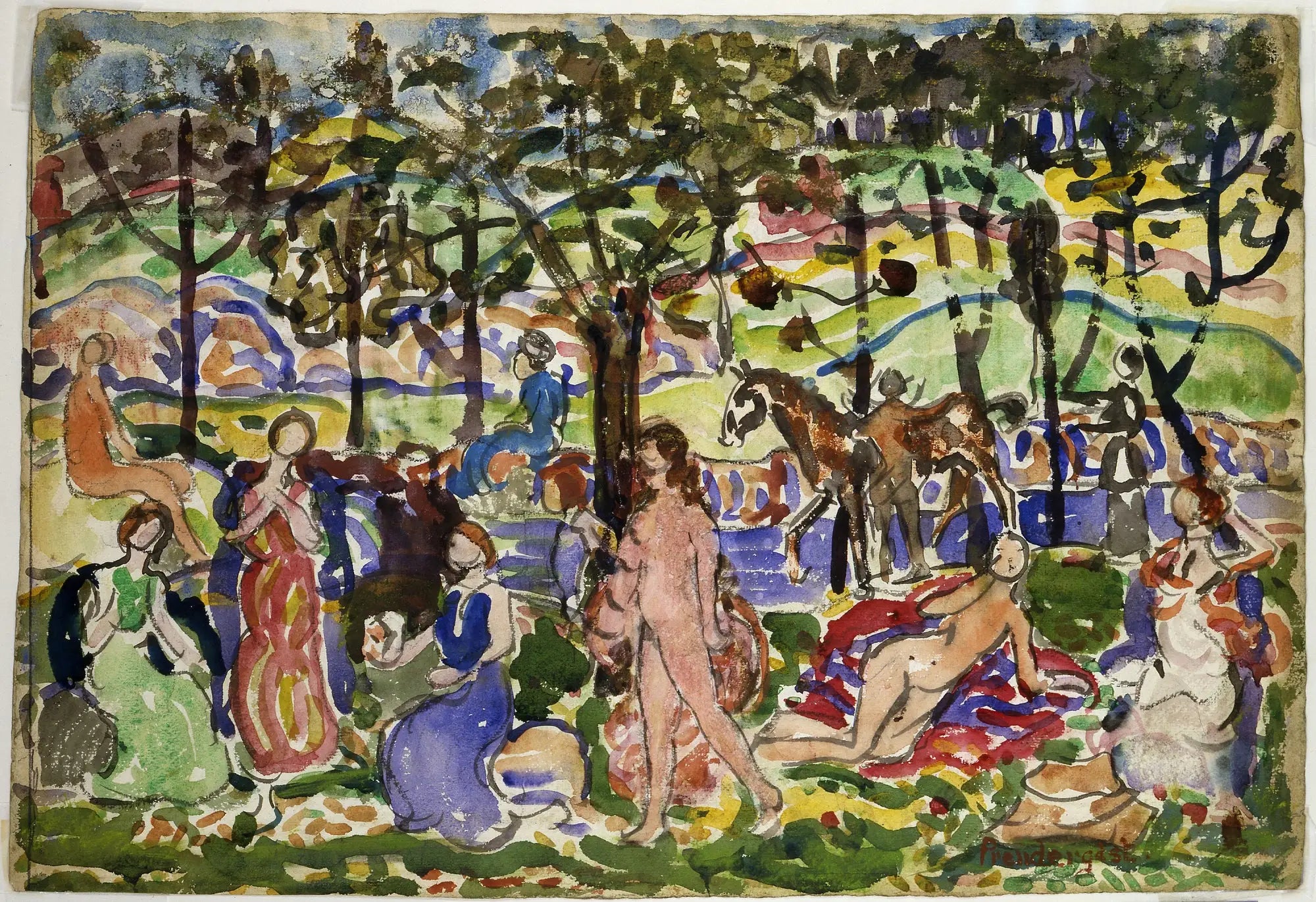 Scène de parc - Maurice Prendergast - Alpha Reproduction
