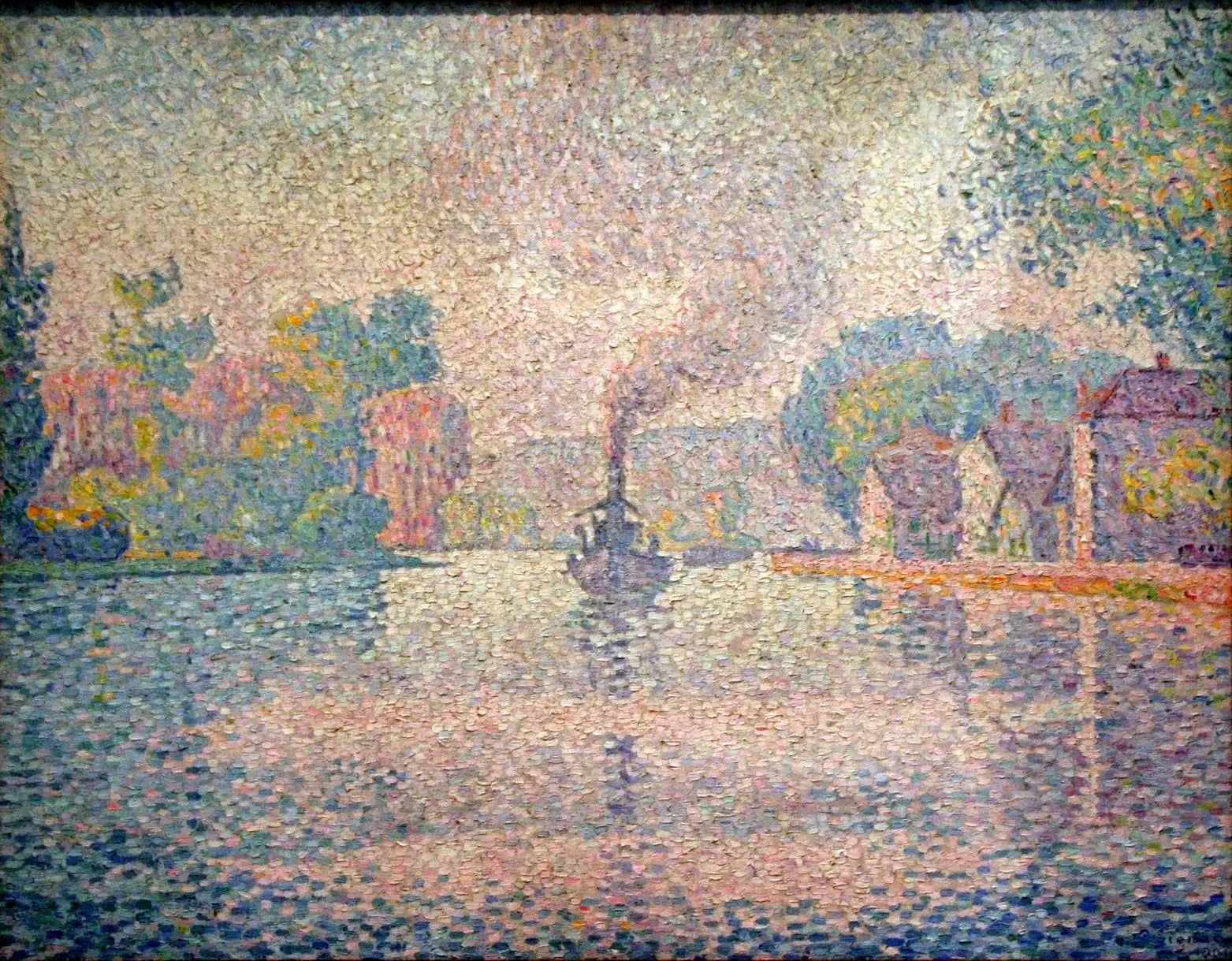 Reproduction du tableau « L'Hirondelle sur la Seine - Paul Signac » par Alpha Reproduction en peinture à l’huile