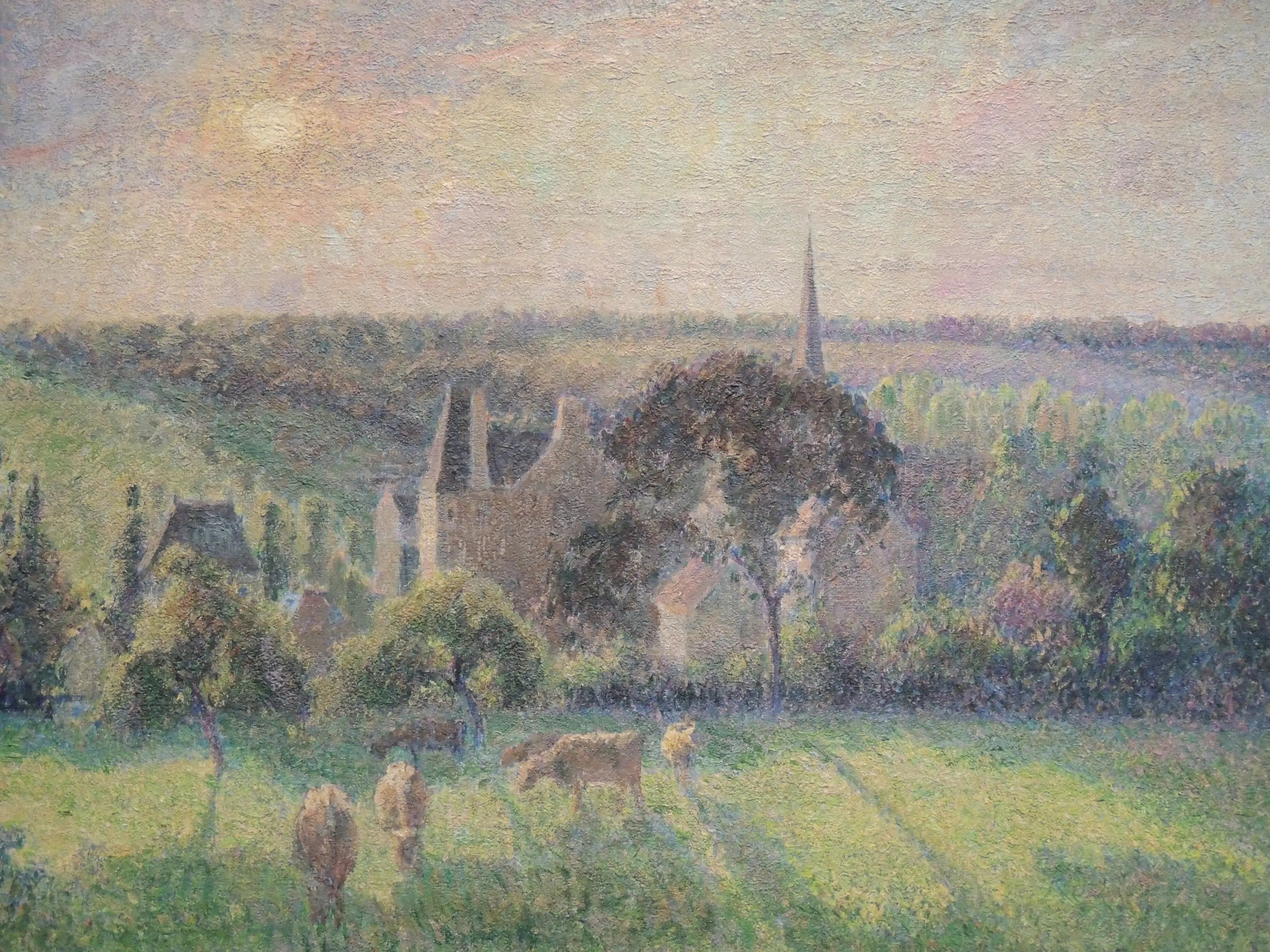 Reproduction du tableau « Paysage à Éragny - Camille Pissarro » par Alpha Reproduction en peinture à l’huile