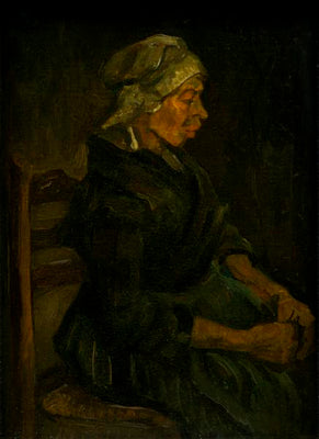 Contadina seduta con un berretto bianco - Vincent van Gogh