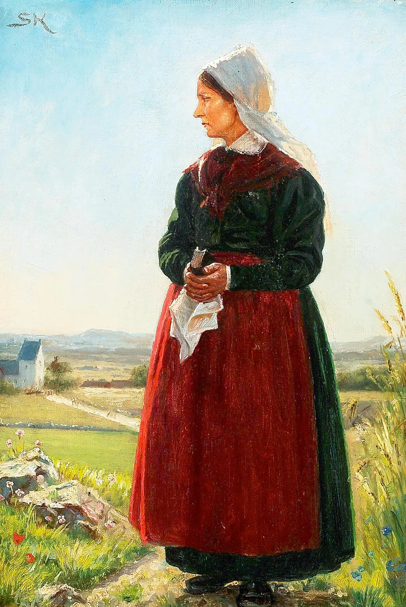 La donna di un pescatore vestita per la chiesa. Arildsleje, Svezia. - Peder Severin Krøyer