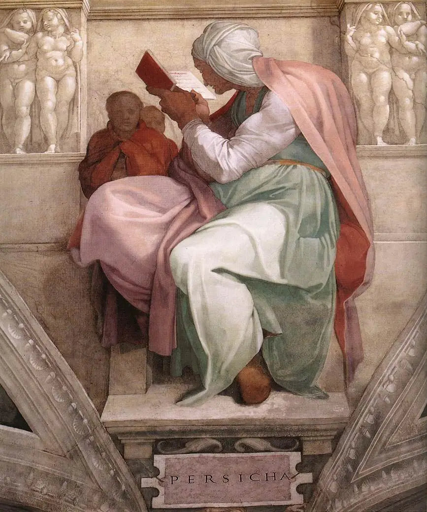 Reproduction du tableau « La Sibylle de Perse - Michel-Ange » par Alpha Reproduction en peinture à l’huile