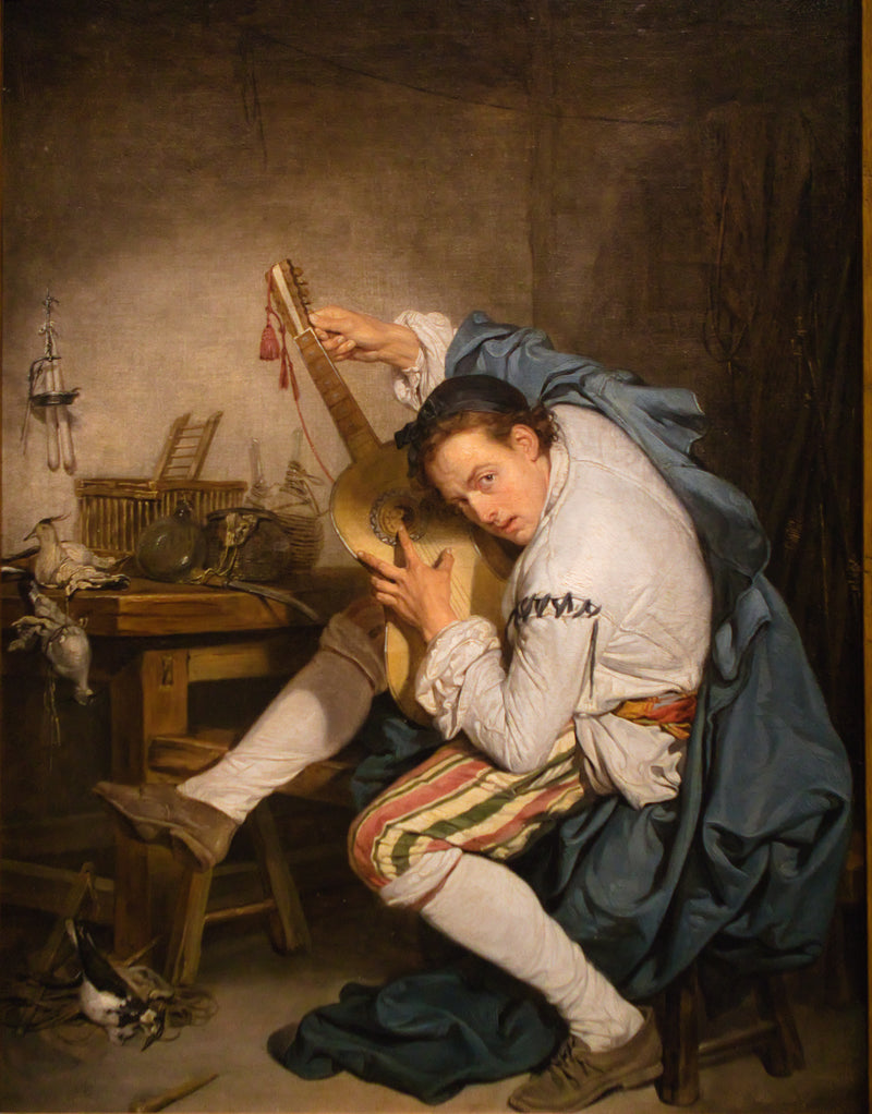 Il chitarrista (L'Oiseleur). - Jean-Baptiste Greuze