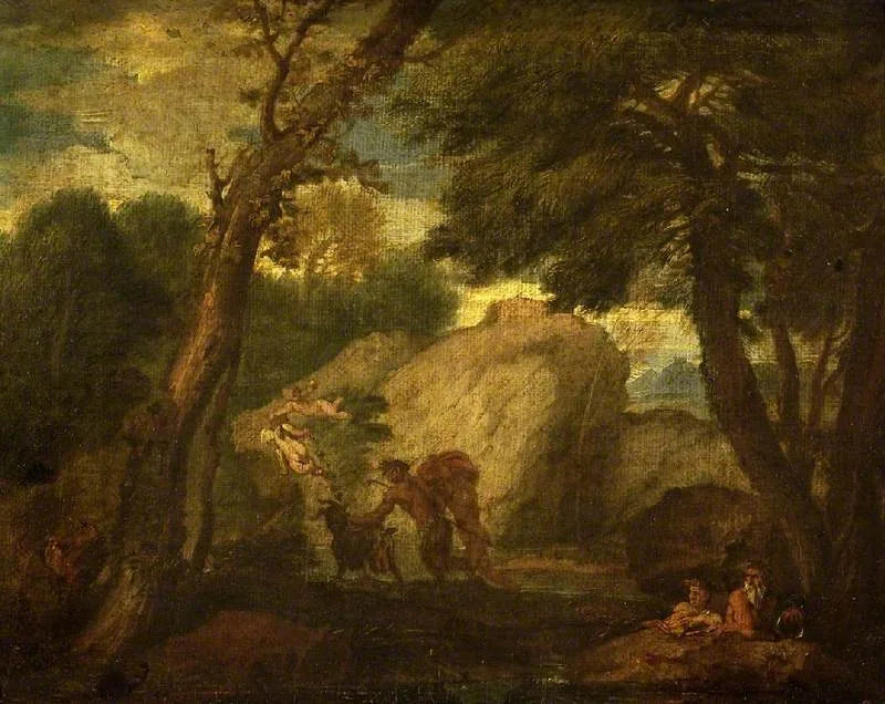 Paysage avec des figures mythologiques - Pier Francesco Mola