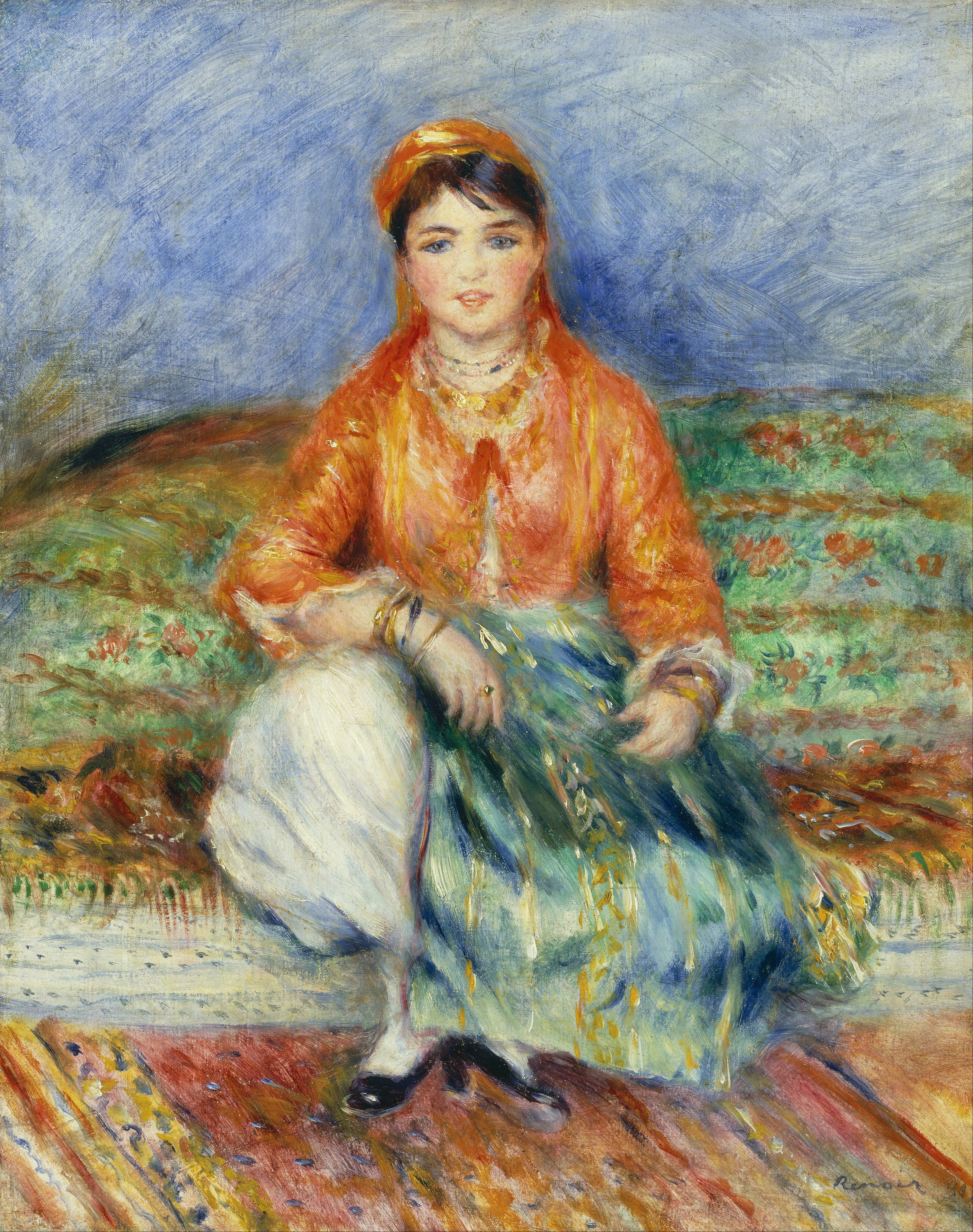Reproduction du tableau « Fille algérienne - Pierre-Auguste Renoir » par Alpha Reproduction en peinture à l’huile
