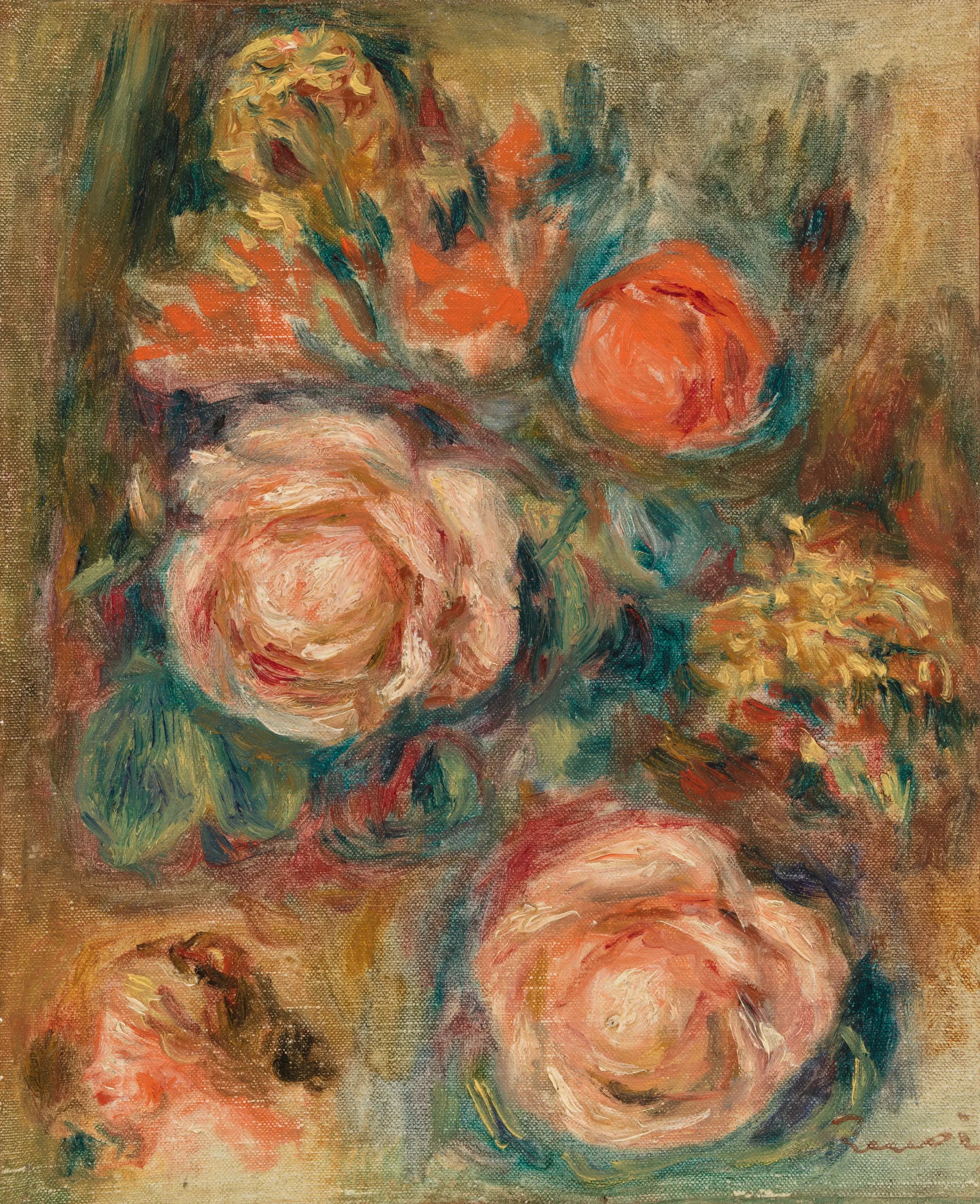 Reproduction du tableau « Bouquet de roses - Pierre-Auguste Renoir » par Alpha Reproduction en peinture à l’huile