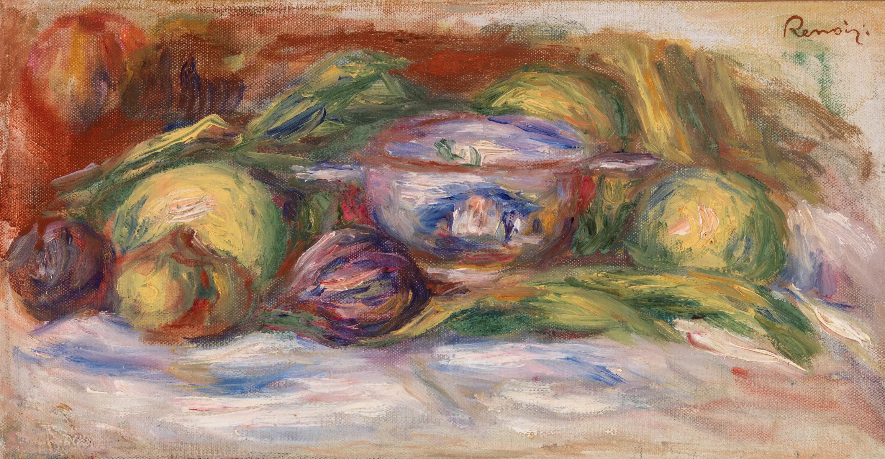 Reproduction du tableau « Bol, Figues et Pommes (Écuelle, figues et pommes) - Pierre-Auguste Renoir » par Alpha Reproduction en peinture à l’huile