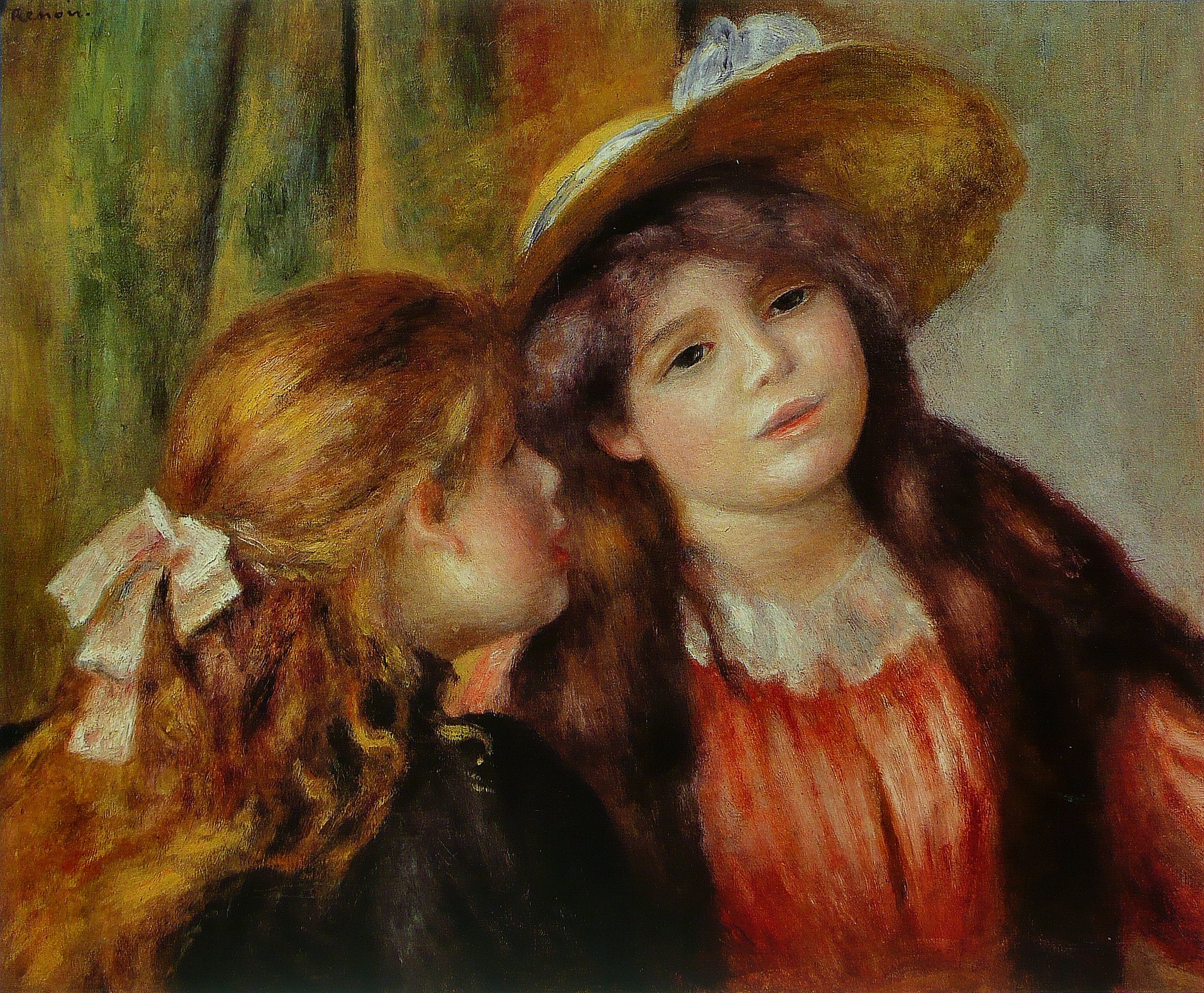 Reproduction du tableau « Portrait de deux fillettes - Pierre-Auguste Renoir » par Alpha Reproduction en peinture à l’huile