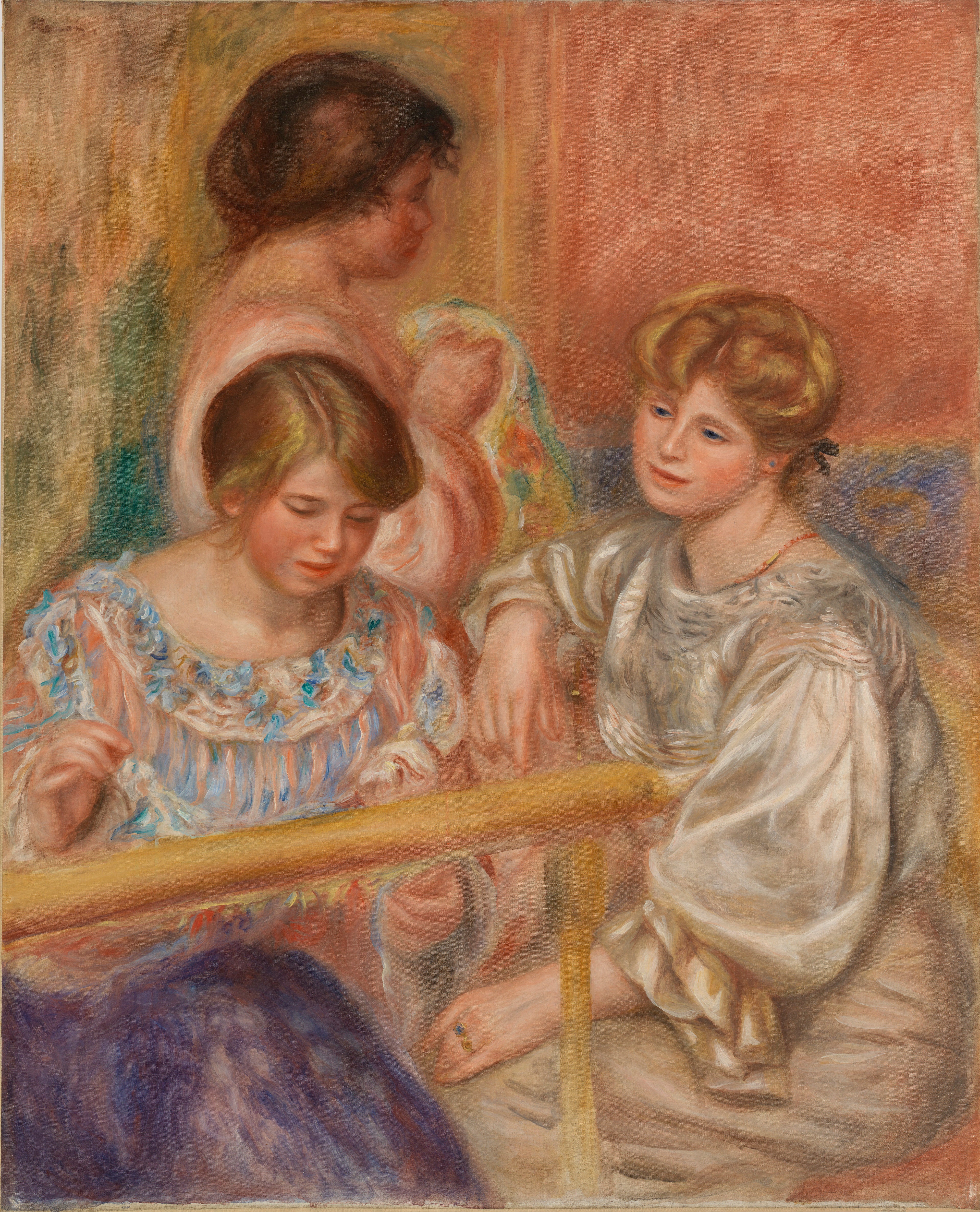 Reproduction du tableau « Les Brodeuses - Pierre-Auguste Renoir » par Alpha Reproduction en peinture à l’huile