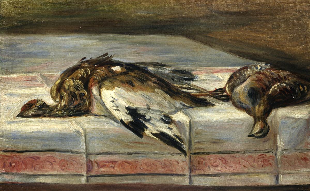 Reproduction du tableau « Faisan et perdrix - Pierre-Auguste Renoir » par Alpha Reproduction en peinture à l’huile