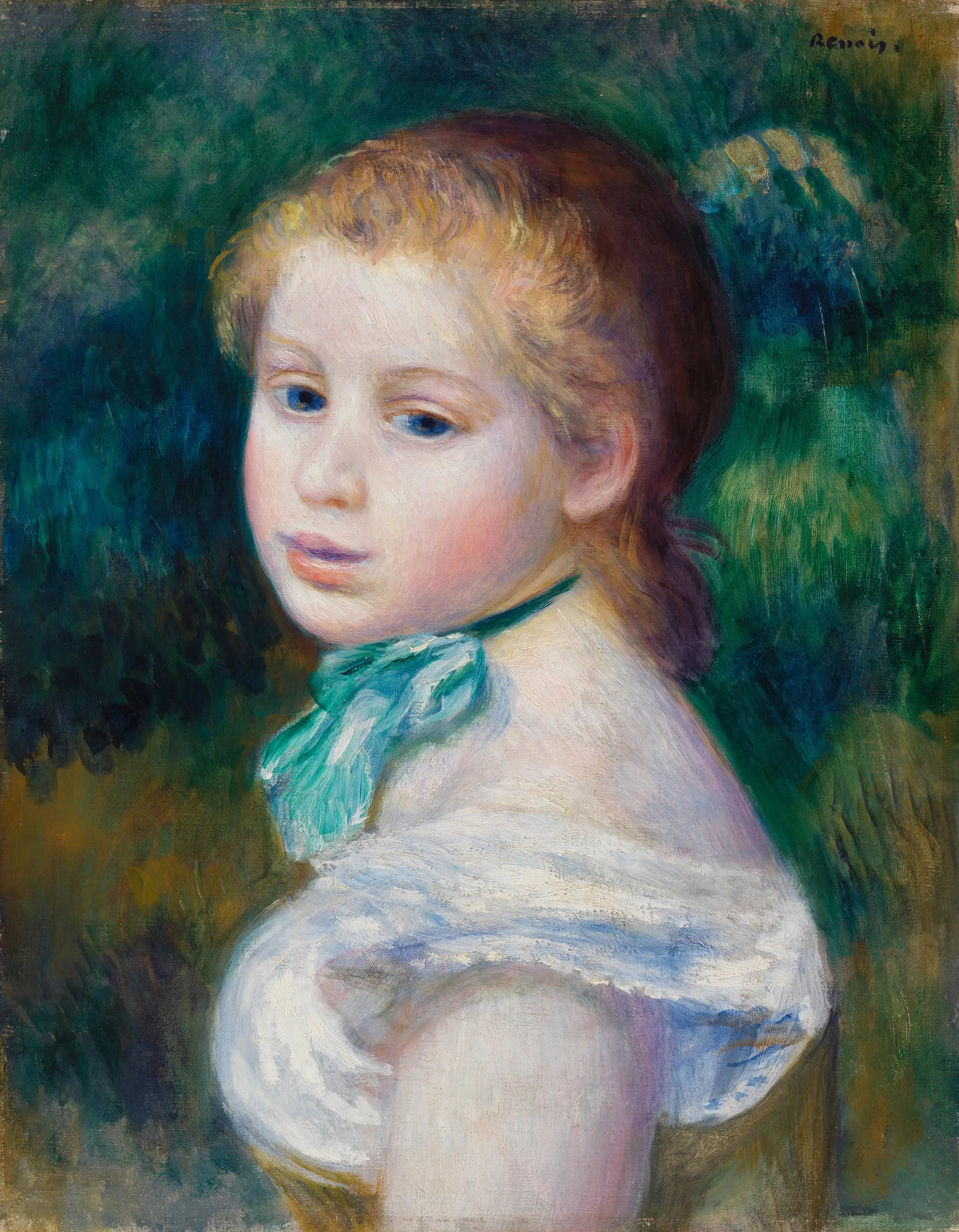Reproduction du tableau « Tête de Jeune Fille - Pierre-Auguste Renoir » par Alpha Reproduction en peinture à l’huile