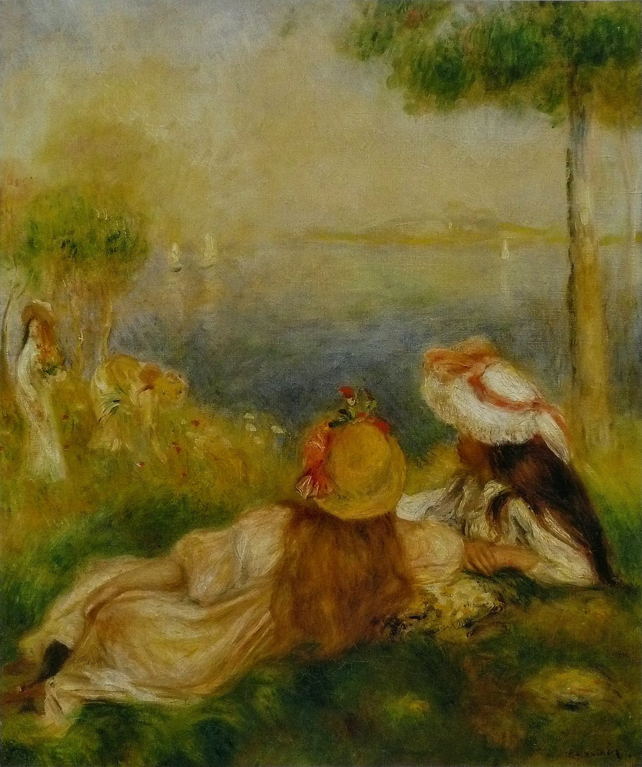 Reproduction du tableau « Jeunes filles au bord de la mer - Pierre-Auguste Renoir » par Alpha Reproduction en peinture à l’huile