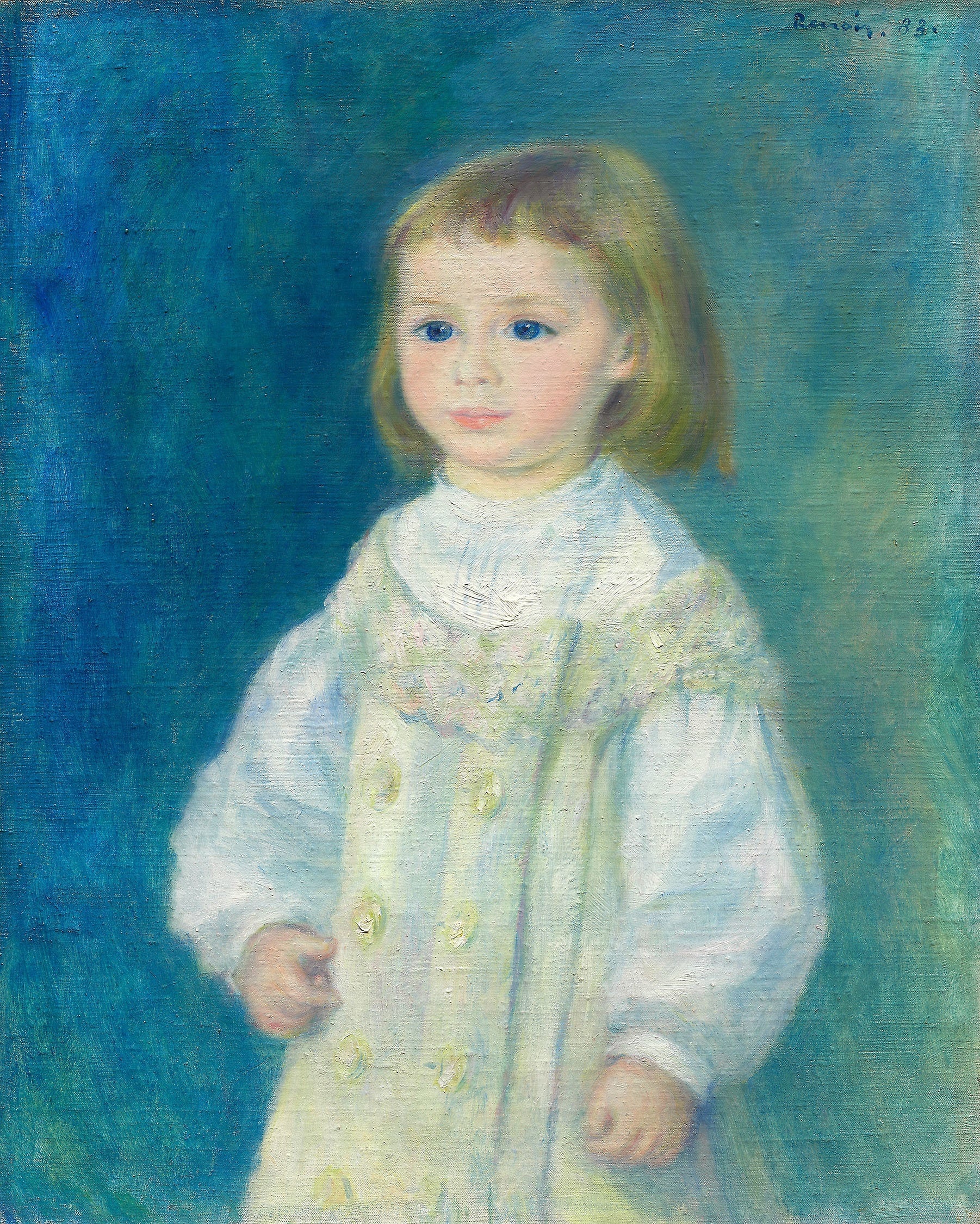 Reproduction du tableau « Lucie Berard (L'Enfant en blanc) - Pierre-Auguste Renoir » par Alpha Reproduction en peinture à l’huile