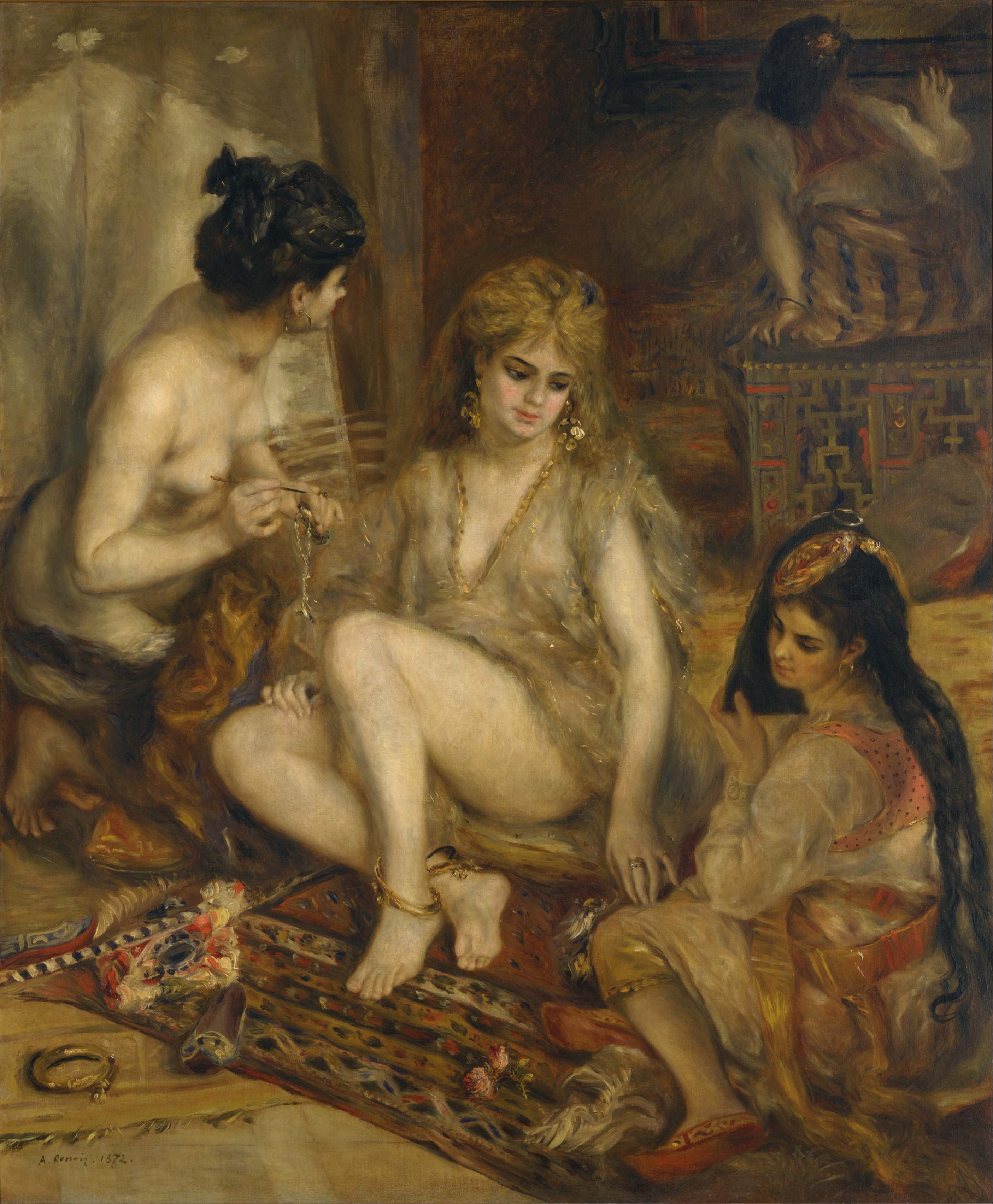 Reproduction du tableau « Parisiennes habillées en Algériennes - Pierre-Auguste Renoir » par Alpha Reproduction en peinture à l’huile