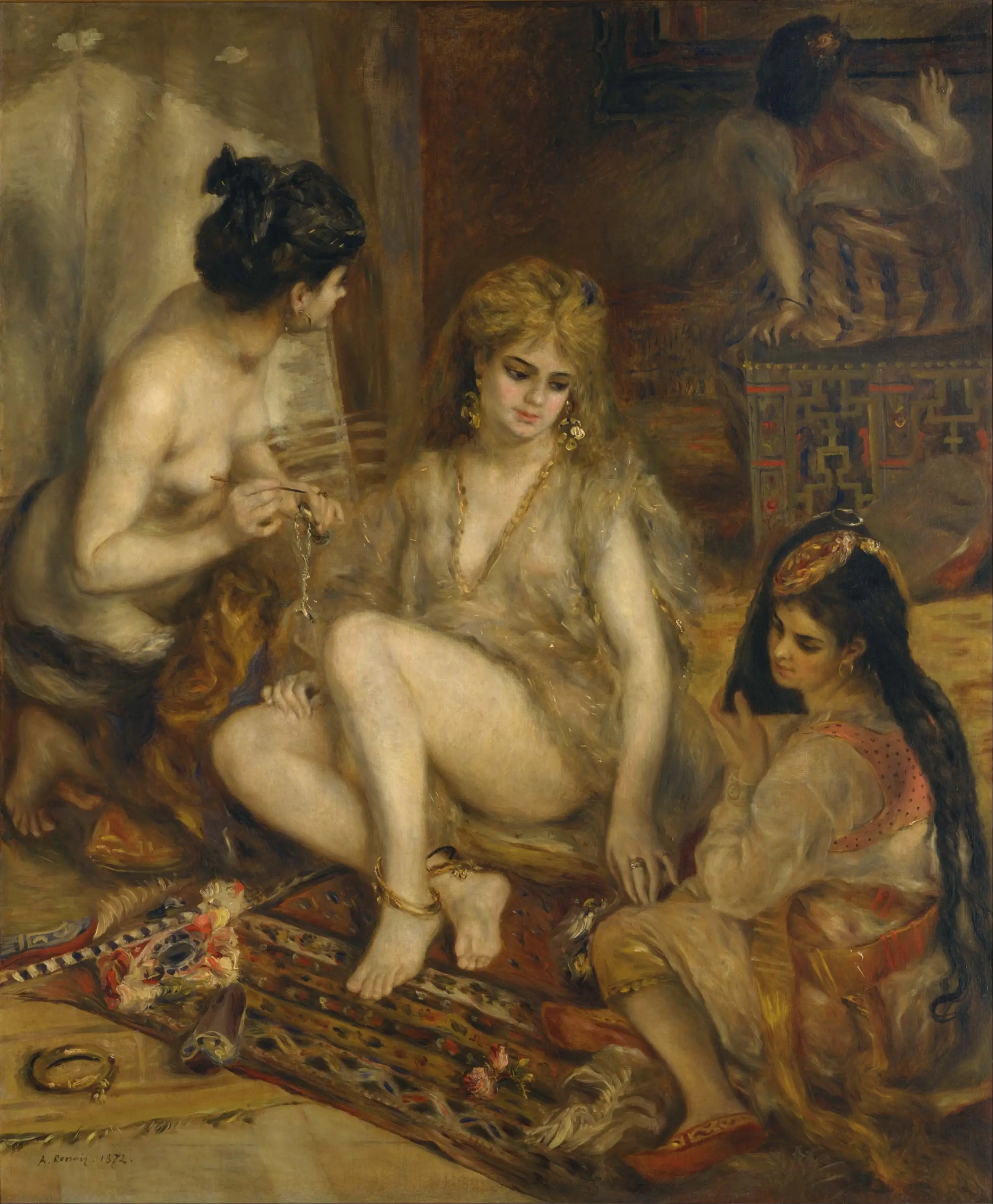 Reproduction du tableau « Parisiennes habillées en Algériennes - Pierre-Auguste Renoir » par Alpha Reproduction en peinture à l’huile