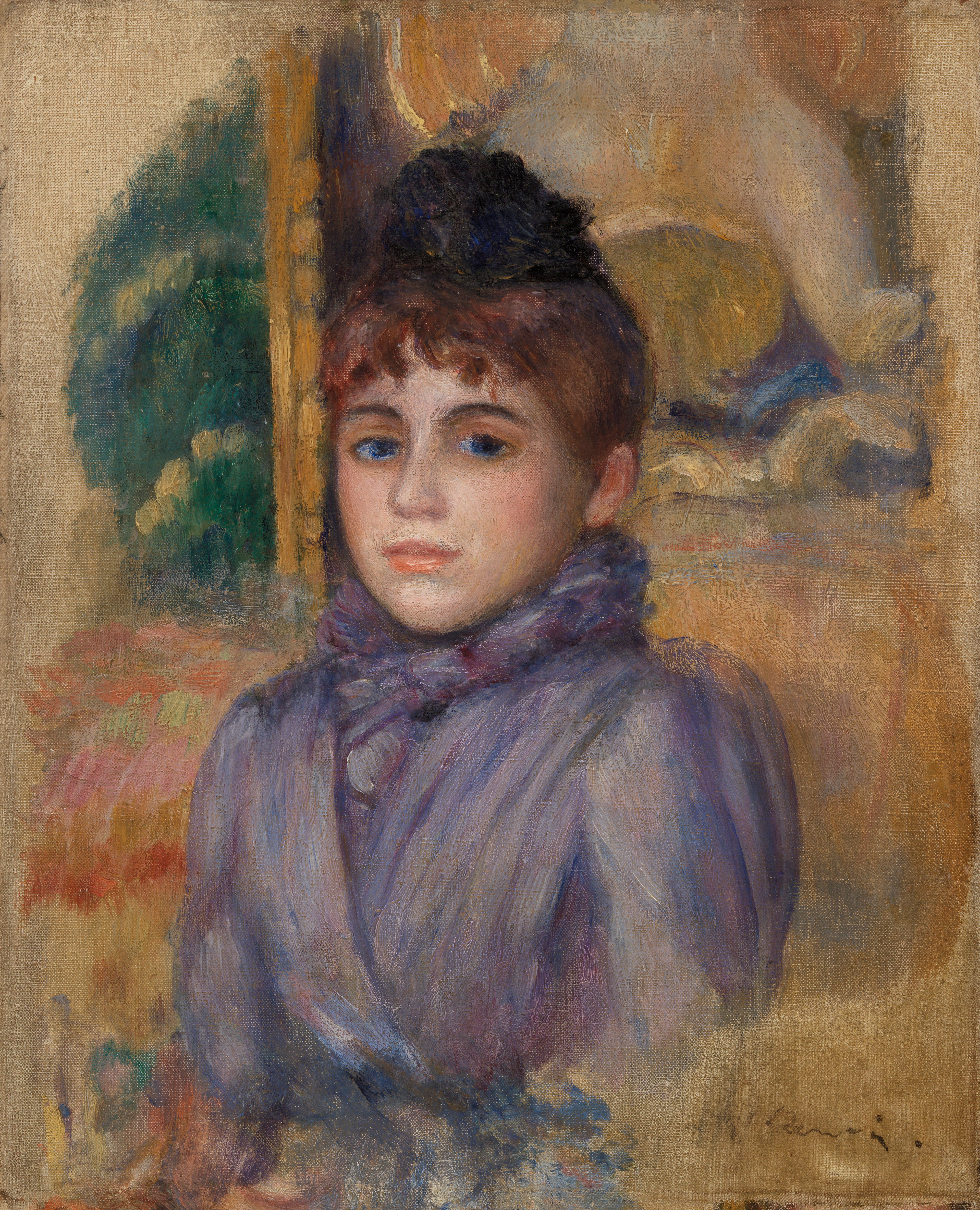 Reproduction du tableau « Portrait de jeune femme - Pierre-Auguste Renoir » par Alpha Reproduction en peinture à l’huile