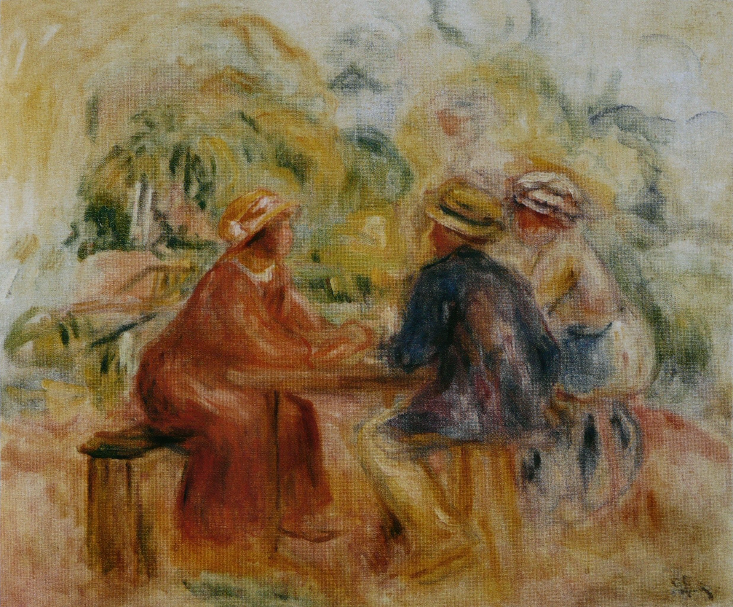Reproduction du tableau « Réunion dans le jardin - Pierre-Auguste Renoir » par Alpha Reproduction en peinture à l’huile