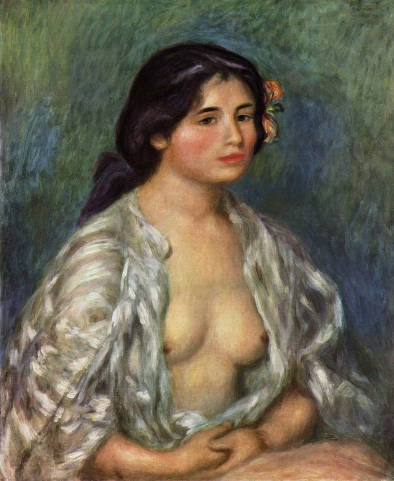 Gabrielle con la camicia aperta - Pierre-Auguste Renoir