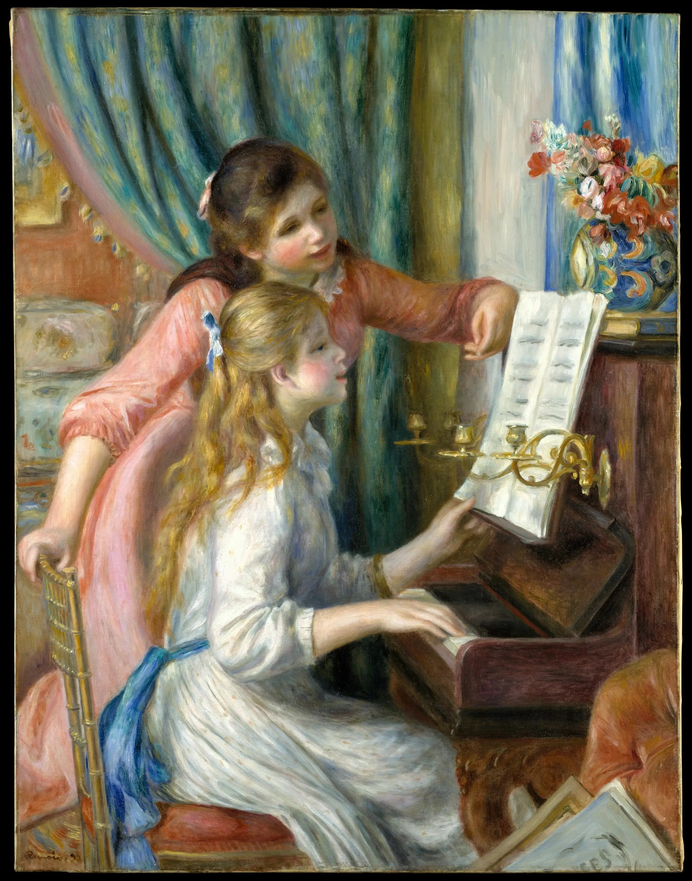 Reproduction du tableau « Jeunes filles au piano - Pierre-Auguste Renoir » par Alpha Reproduction en peinture à l’huile