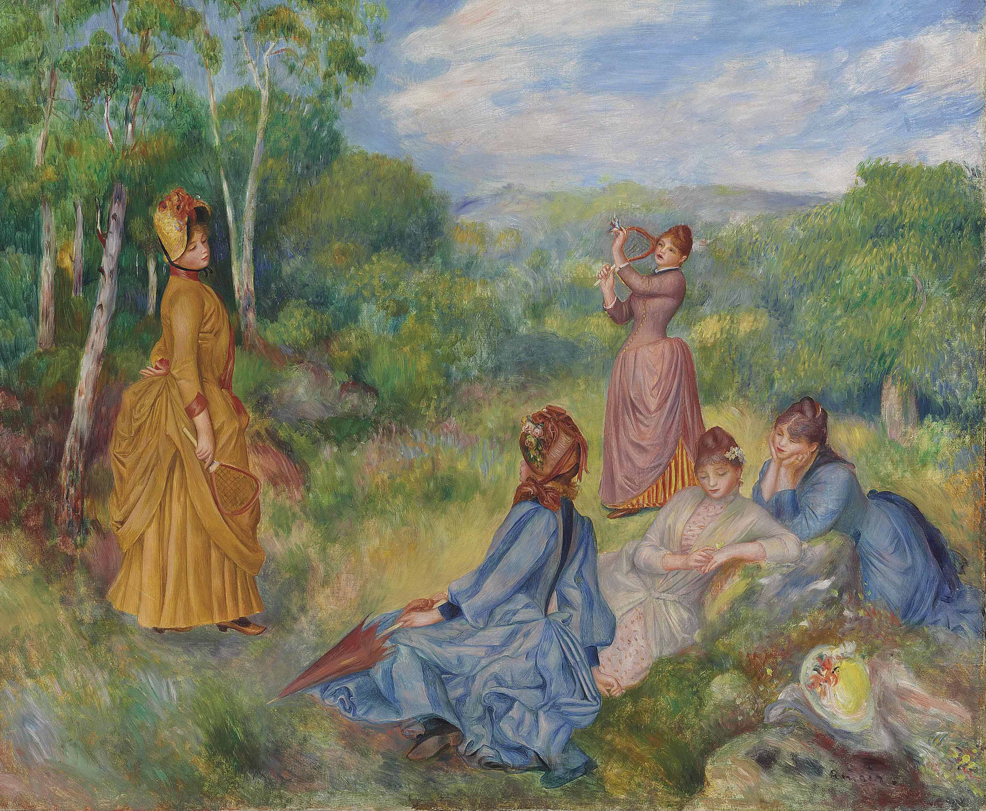 Reproduction du tableau « Jeunes filles jouant au volant - Pierre-Auguste Renoir » par Alpha Reproduction en peinture à l’huile