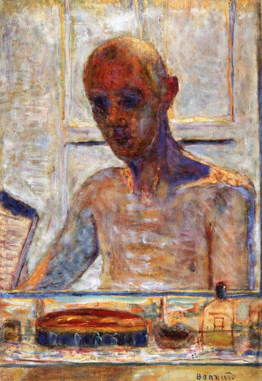 Reproduction du tableau « Autoportrait dans la glace du cabinet de toilette - Pierre Bonnard » par Alpha Reproduction en peinture à l’huile