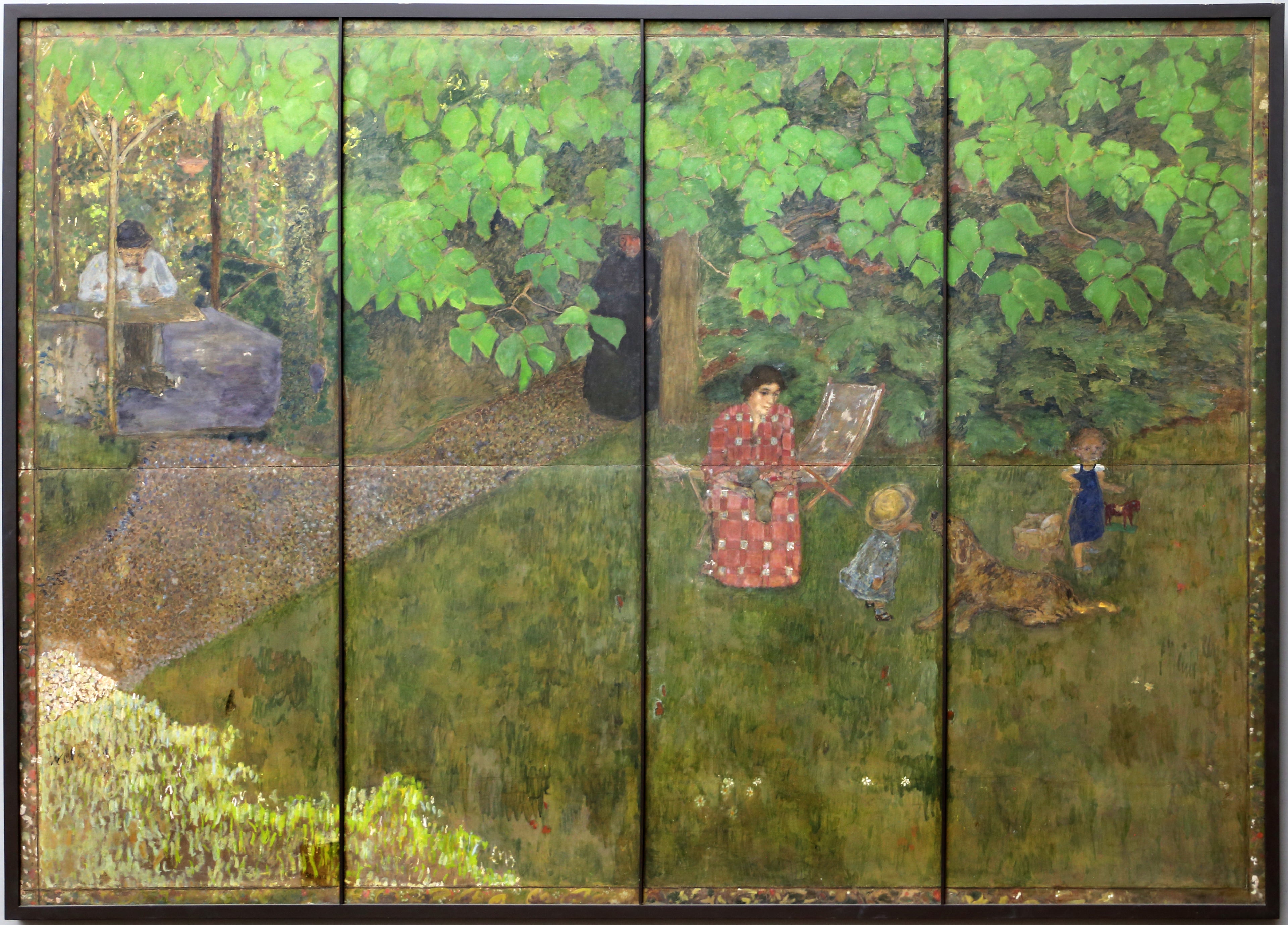 Reproduction du tableau « La famille de Claude Terrasse au jardin - Pierre Bonnard » par Alpha Reproduction en peinture à l’huile