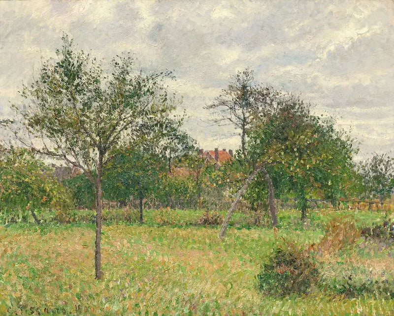 Autunno, Mattina, Nuvoloso, Eragny - Camille Pissarro