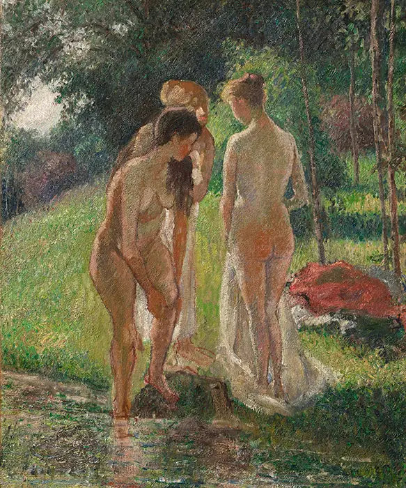 Tre Bagnanti che escono dal bagno - Camille Pissarro