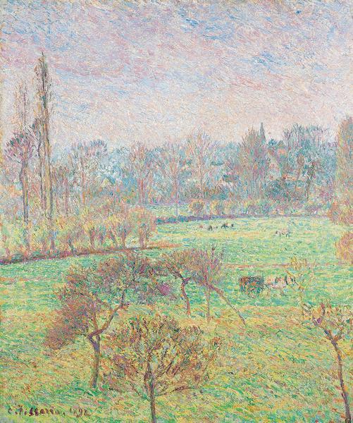 Reproduction du tableau « Matin, automne, Éragny - Camille Pissarro » par Alpha Reproduction en peinture à l’huile