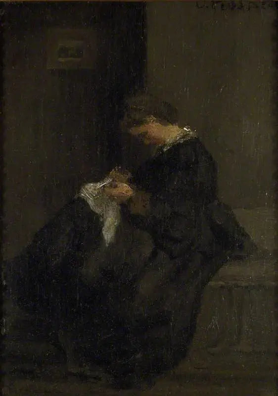 Reproduction du tableau « Mme Pissarro en train de coudre - Camille Pissarro » par Alpha Reproduction en peinture à l’huile