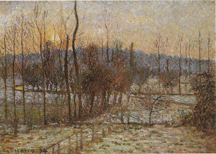 Reproduction du tableau « Neige, soleil couchant, Éragny - Camille Pissarro » par Alpha Reproduction en peinture à l’huile