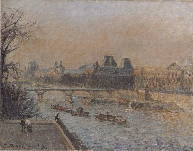 Reproduction du tableau « Le Louvre, soleil couchant, 3e série - Camille Pissarro » par Alpha Reproduction en peinture à l’huile