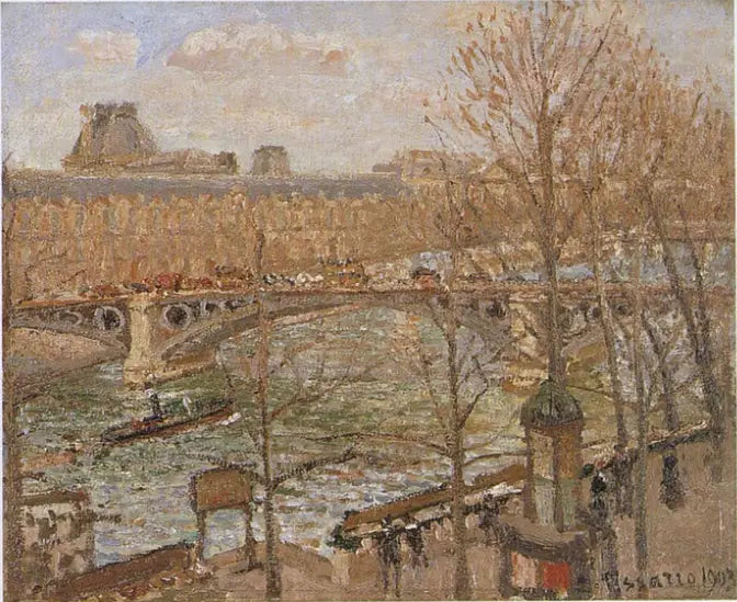 Il Louvre e il ponte del Carrousel, sole - Camille Pissarro