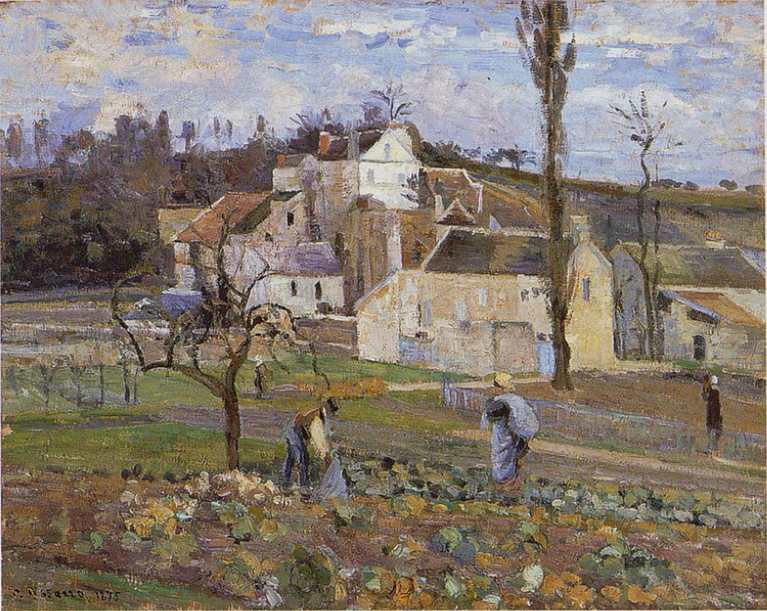 Reproduction du tableau « La Récolte des choux, l'Hermitage, Pontoise - Camille Pissarro » par Alpha Reproduction en peinture à l’huile