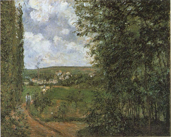 Reproduction du tableau « Vue prise de la côte des Gratte-Coqs, Pontoise - Camille Pissarro » par Alpha Reproduction en peinture à l’huile