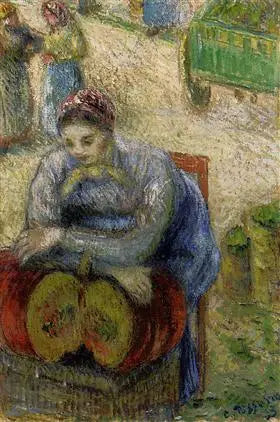 Venditrice di zucche al mercato - Camille Pissarro