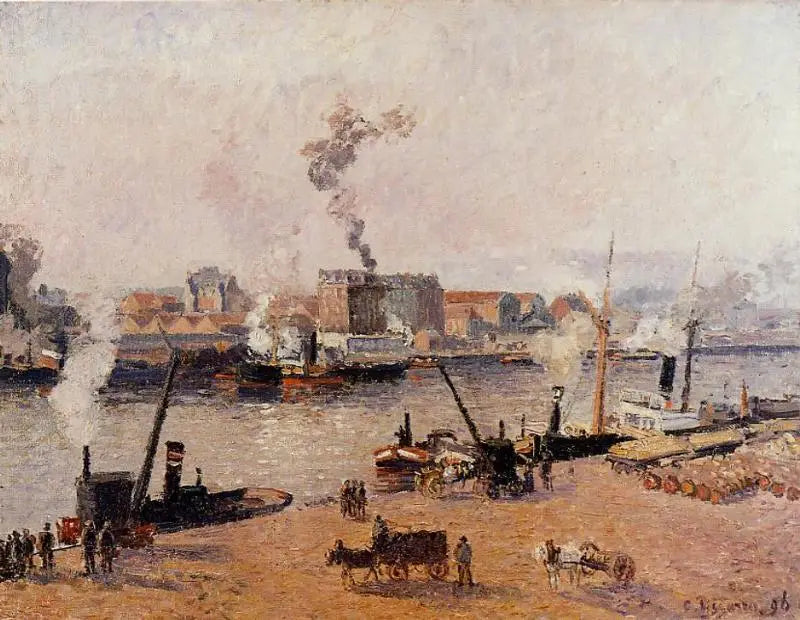 Mattina nebbiosa, Rouen - Camille Pissarro