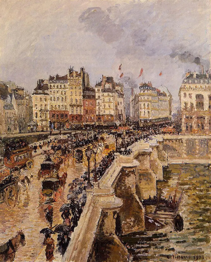 Il Pont-Neuf, Pomeriggio piovoso (Prima stagione) - Camille Pissarro