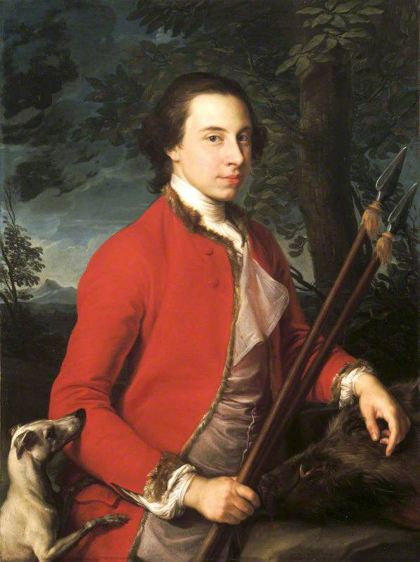Benjamin Lethieullier MP (1728/9-1797) avec deux lances à sanglier - Pompeo Batoni - Alpha Reproduction