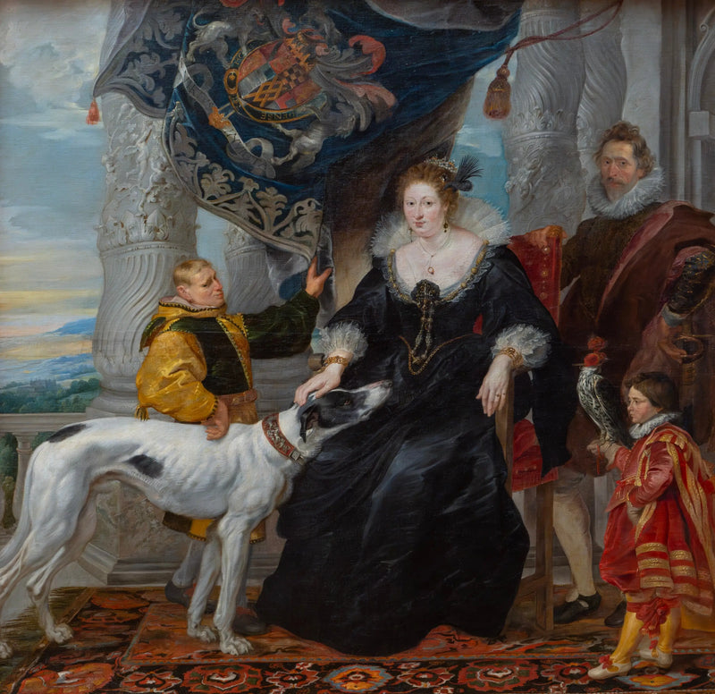 Doppio ritratto di Alethea Talbot (1585-1654), contessa di Arundel e di Sir Dudley Carleton (1573-1632), con due servitori - Peter Paul Rubens