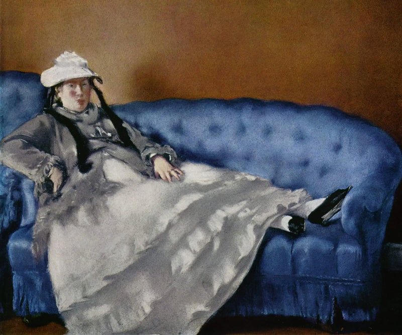 Ritratto di Madame Edouard Manet su un divano blu - Édouard Manet