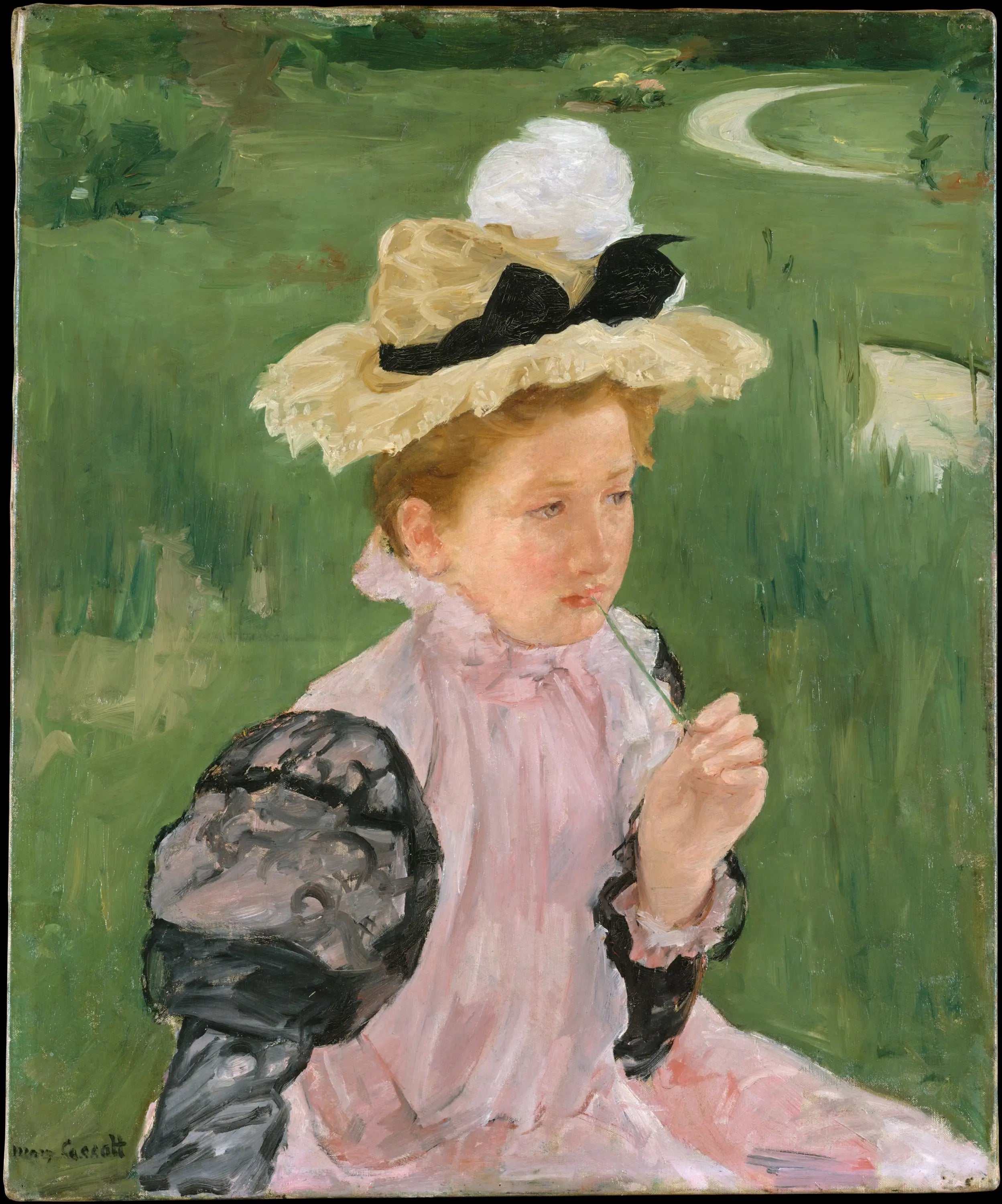 Reproduction du tableau « Portrait d'une jeune fille - Mary Cassatt » par Alpha Reproduction en peinture à l’huile