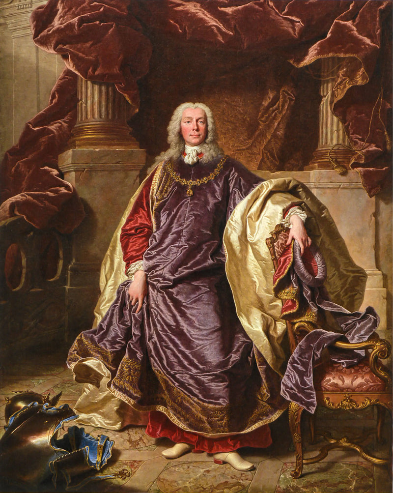 Ritratto del principe Giuseppe Wenzel I di Liechtenstein in grande uniforme dell'Ordine della Giarrettiera - Hyacinthe Rigaud